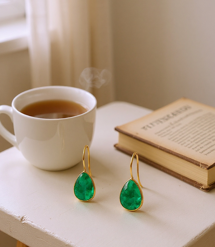 Gemstone Teardrop Earrings