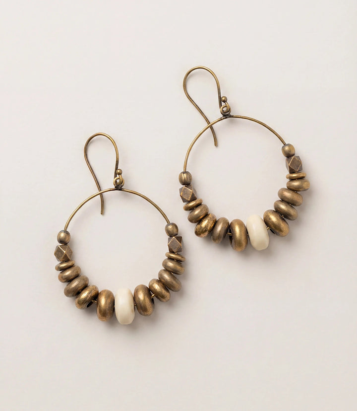 Gold Bead Hoop Earrings