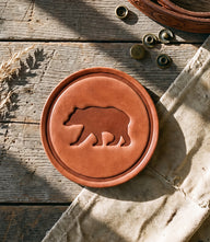 Stamped Leather Bear Coaster
