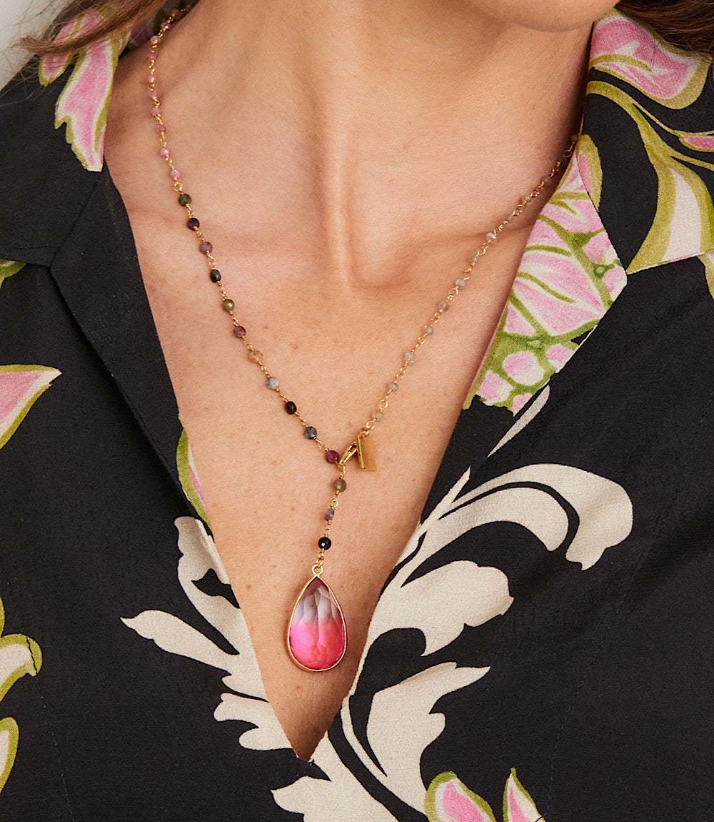 Teardrop Gemstone Necklace