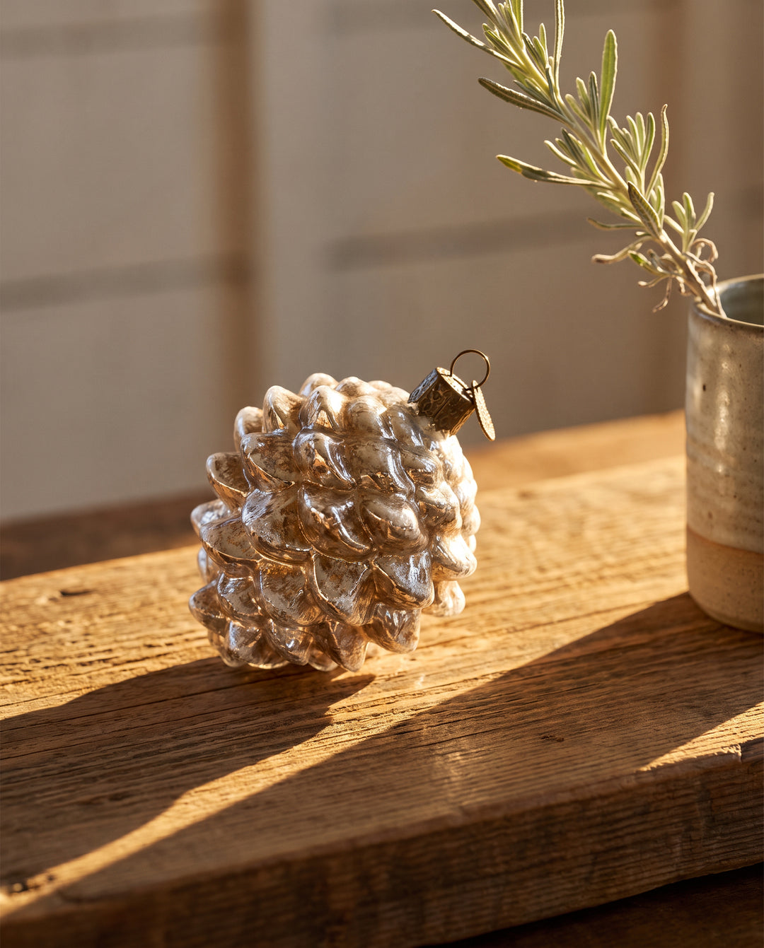 Vintage Pine Cone Glass Ornament