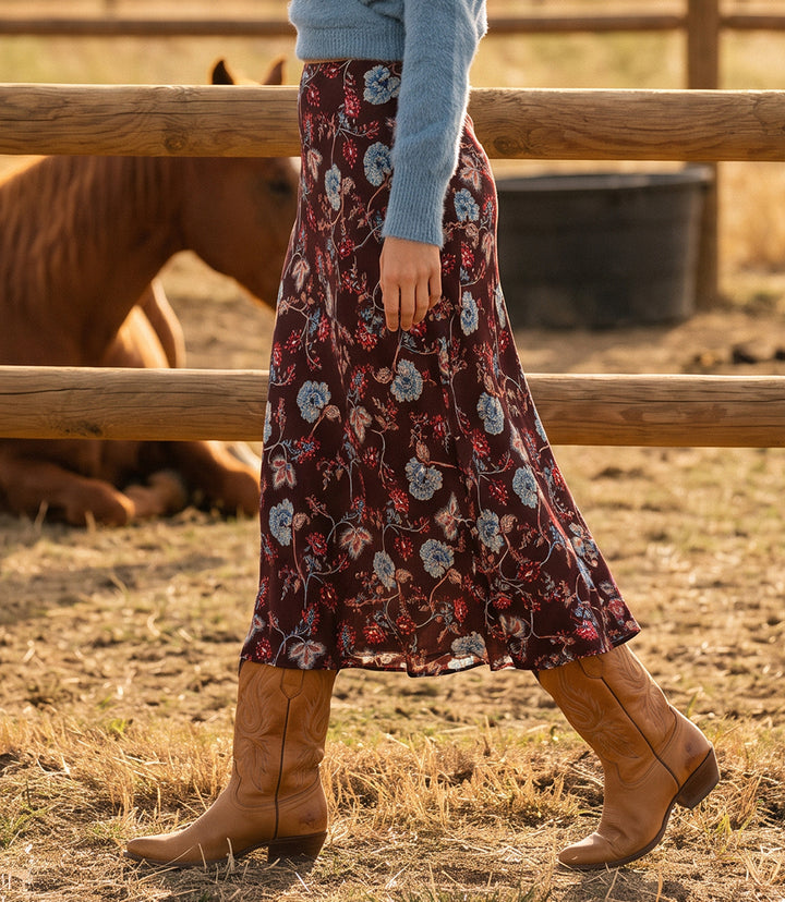 Bias Cut Midi Skirt