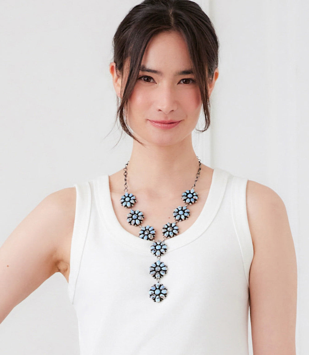 Golden Hill Turquoise Cluster Lariat Set