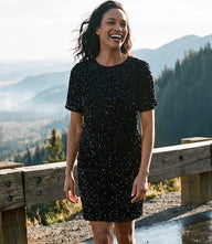 Velvet Sequin Short Sleeve Dress
