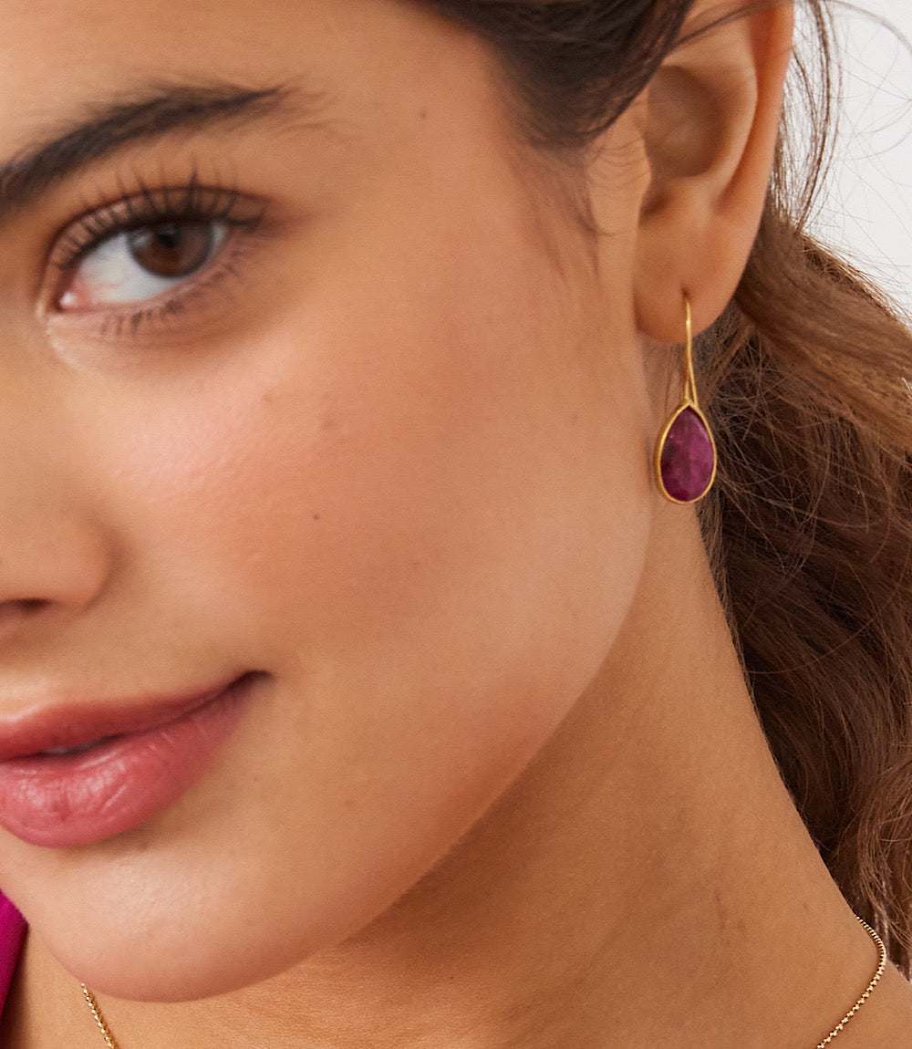 Gemstone Teardrop Earrings