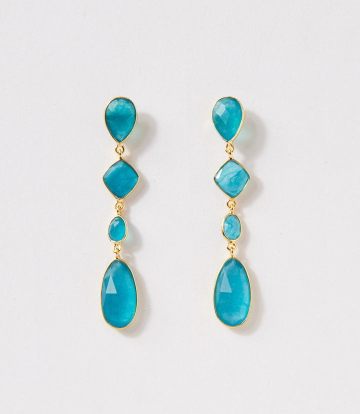 Mixed Gemstone Strand Earrings