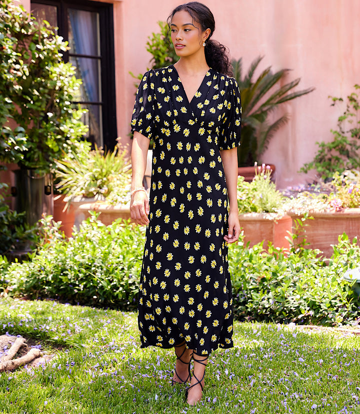 Puff Sleeve Bias Dress