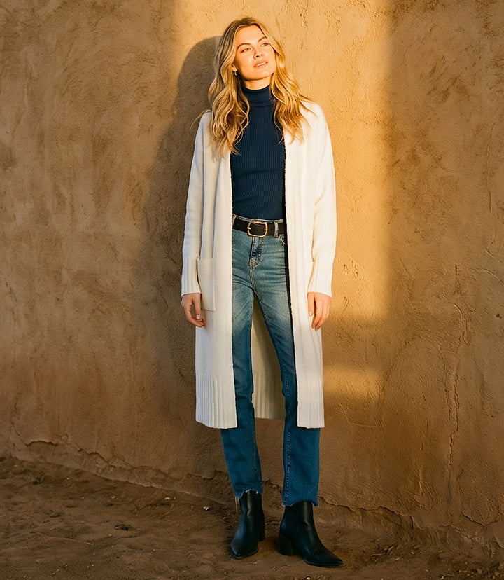 Long Open Front Cardigan Sweater