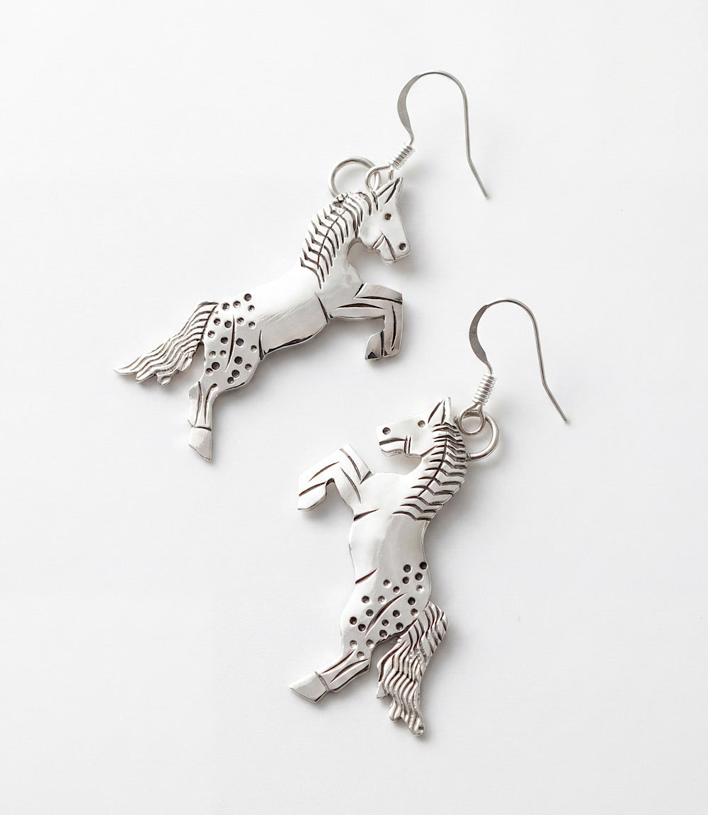 Sterling Silver Horse Earrings