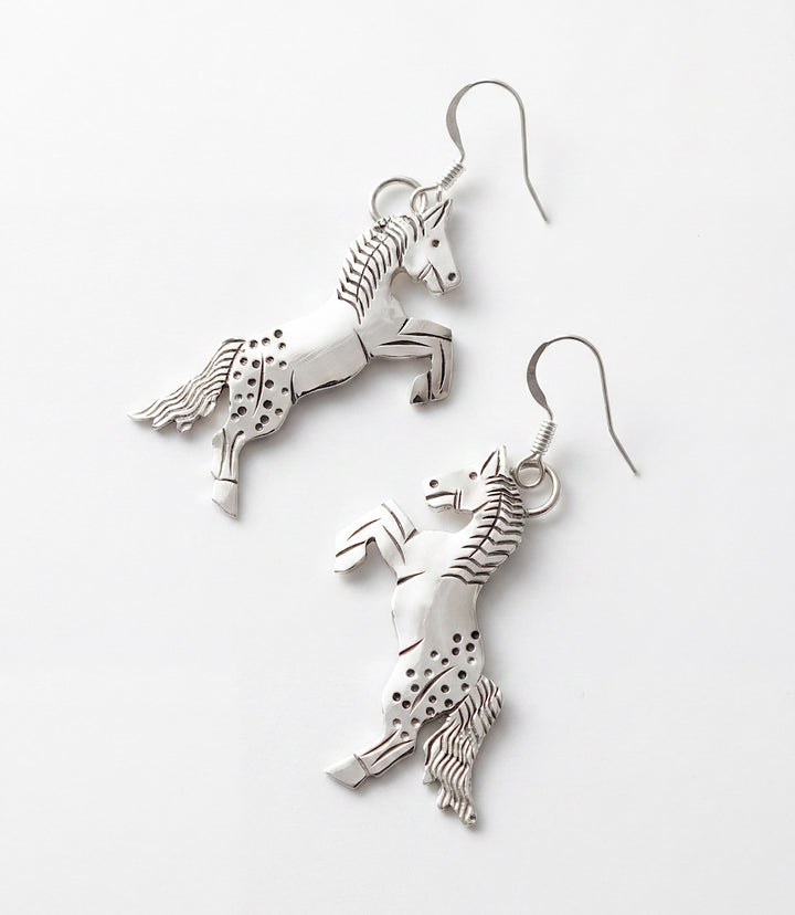 Sterling Silver Horse Earrings