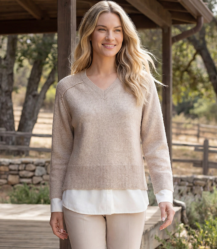 Layered V-Neck Sweater