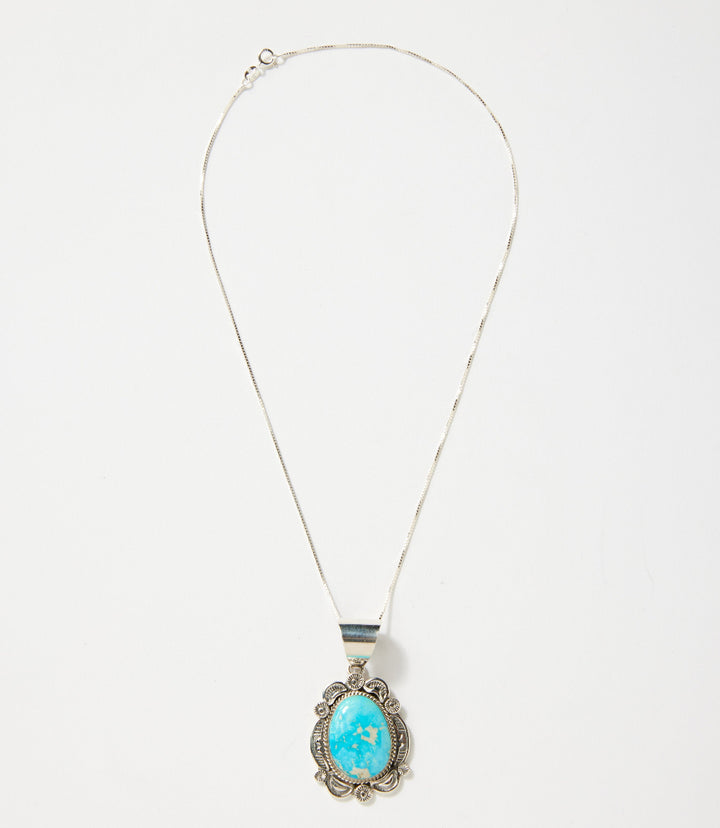Sonoran Rose Turquoise Pendant Necklace
