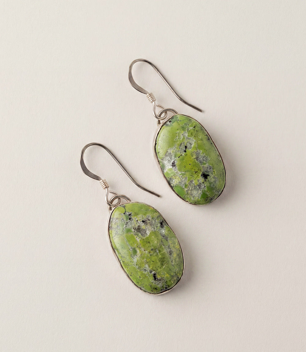 Vintage Green Turquoise Drop Earrings