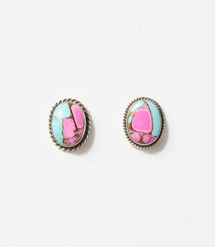 Cotton Candy Turquoise Stud Earrings