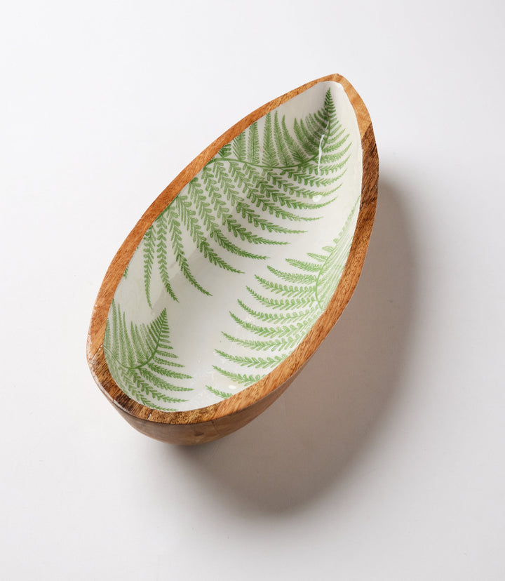 Fern Print Wood Trays, Set Of 3