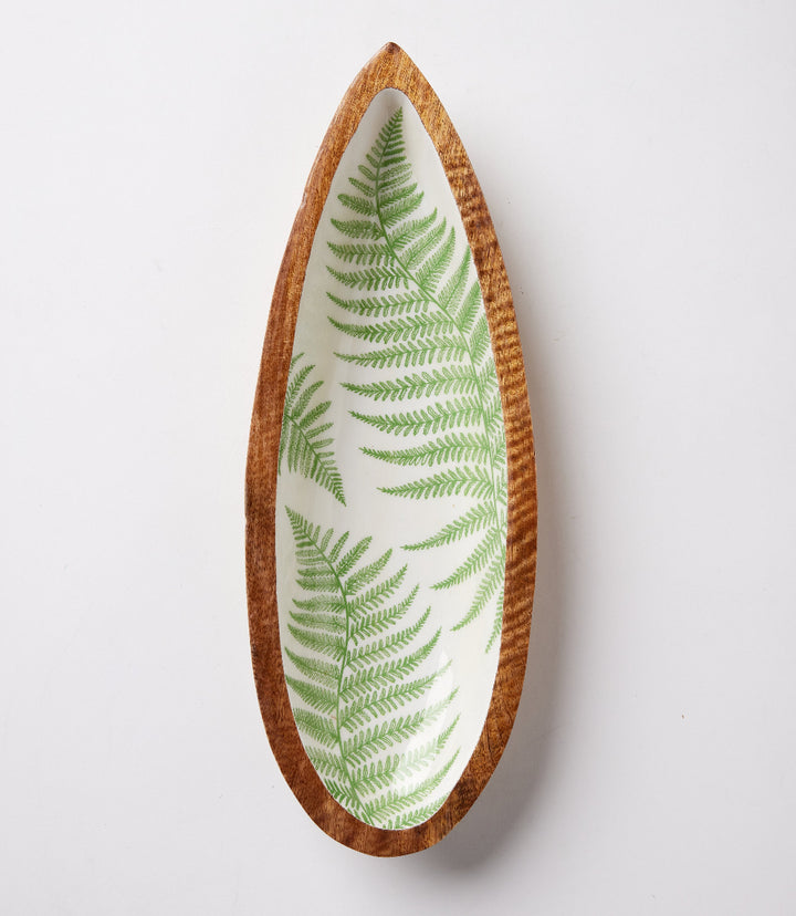 Fern Print Wood Trays, Set Of 3