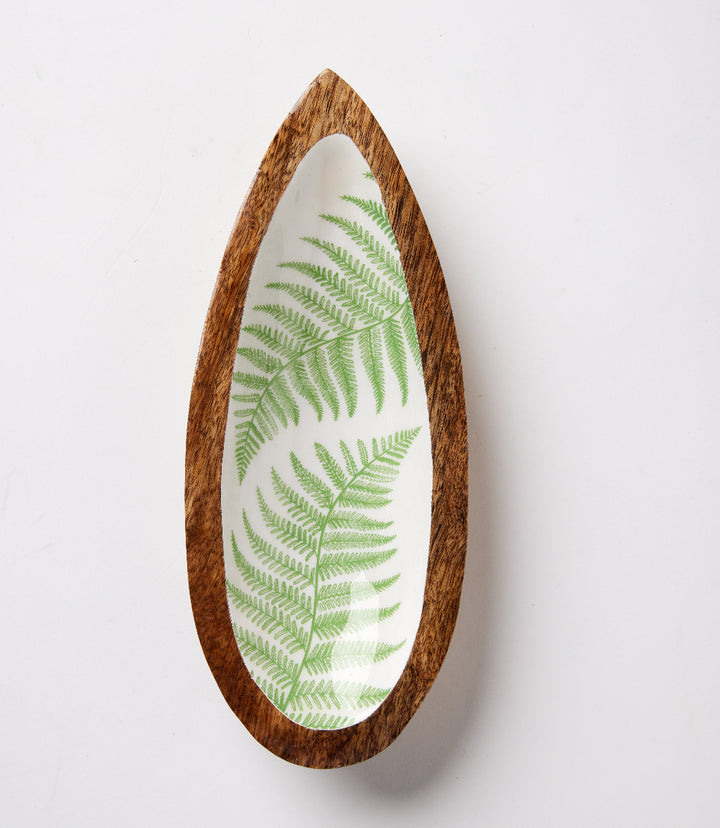 Fern Print Wood Trays, Set Of 3