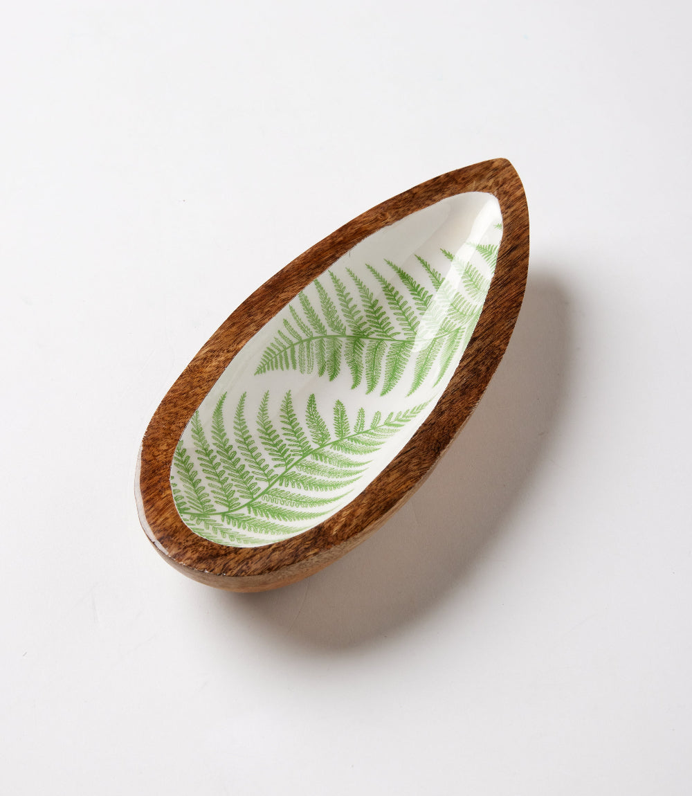 Fern Print Wood Trays, Set Of 3