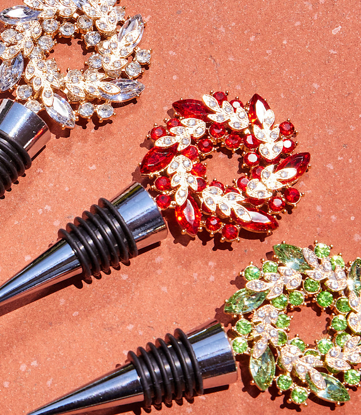 Jeweled Wreath Bottle Stopper