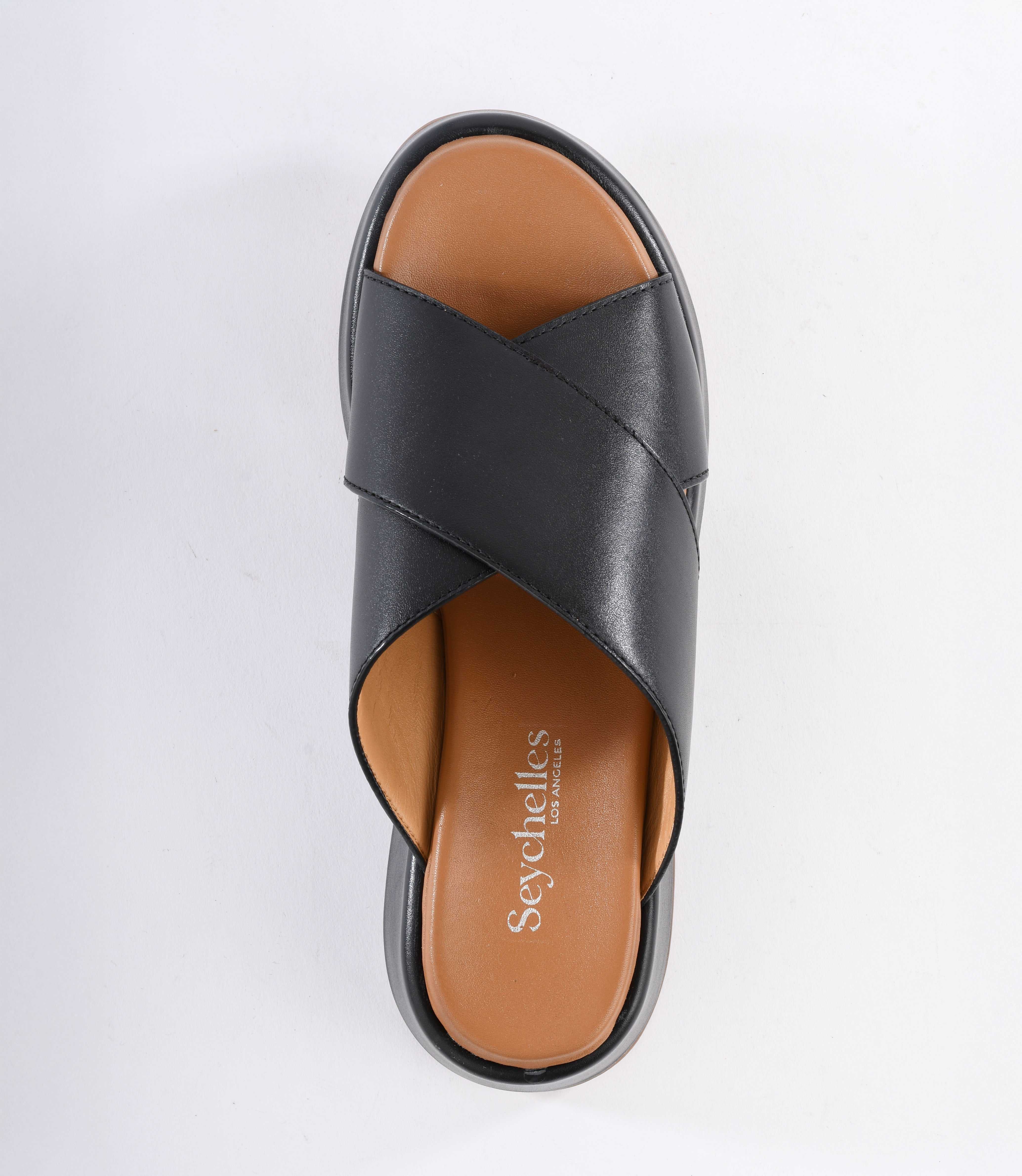 Key Largo Slip On Platform Sandals with Leather Crisscross Design
