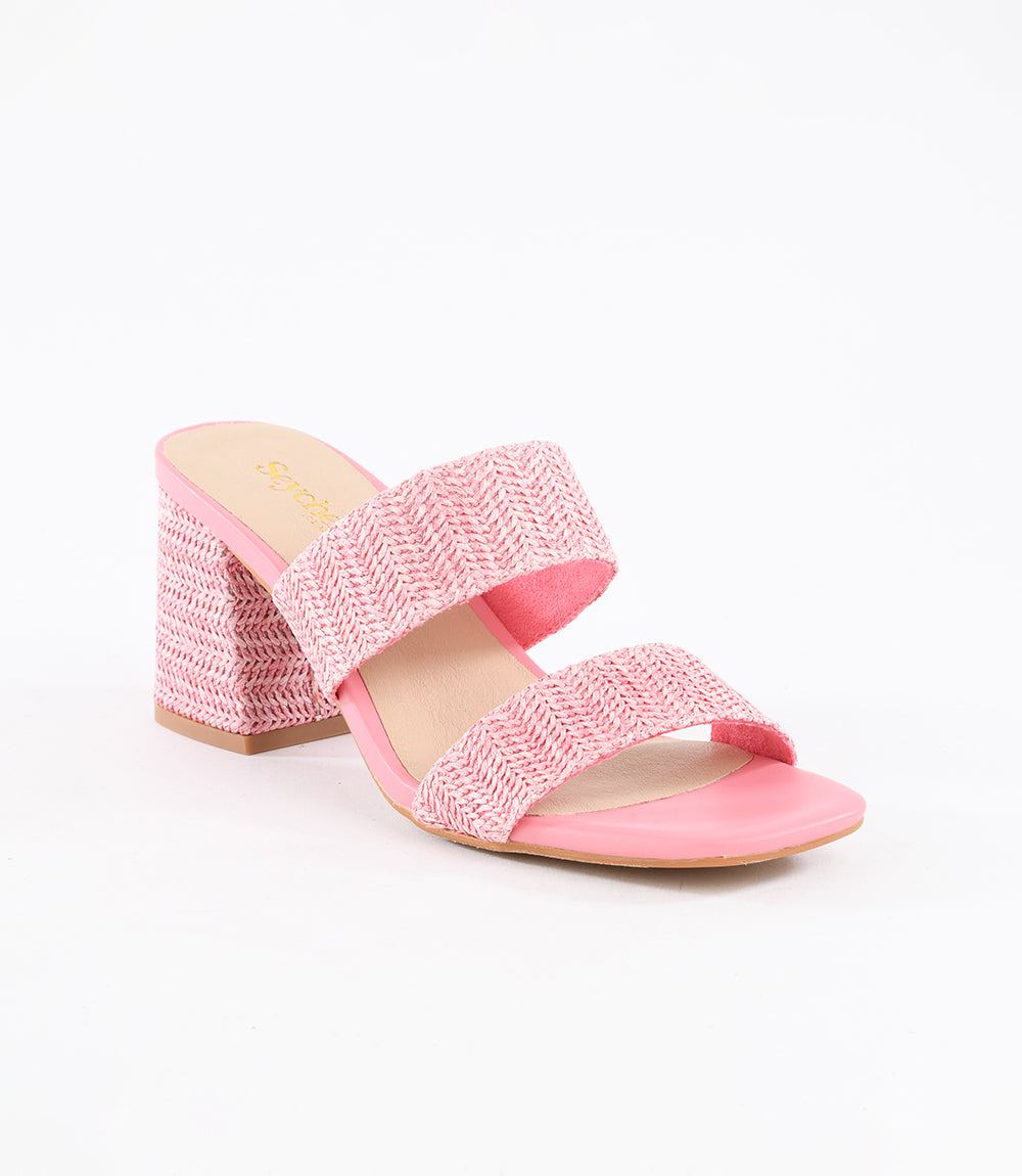Newport Raffia Strap Heel Sandals