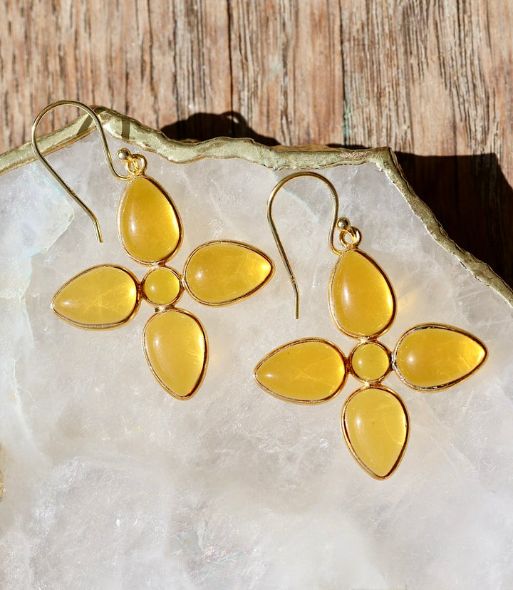 Dangling Gemstone Earrings