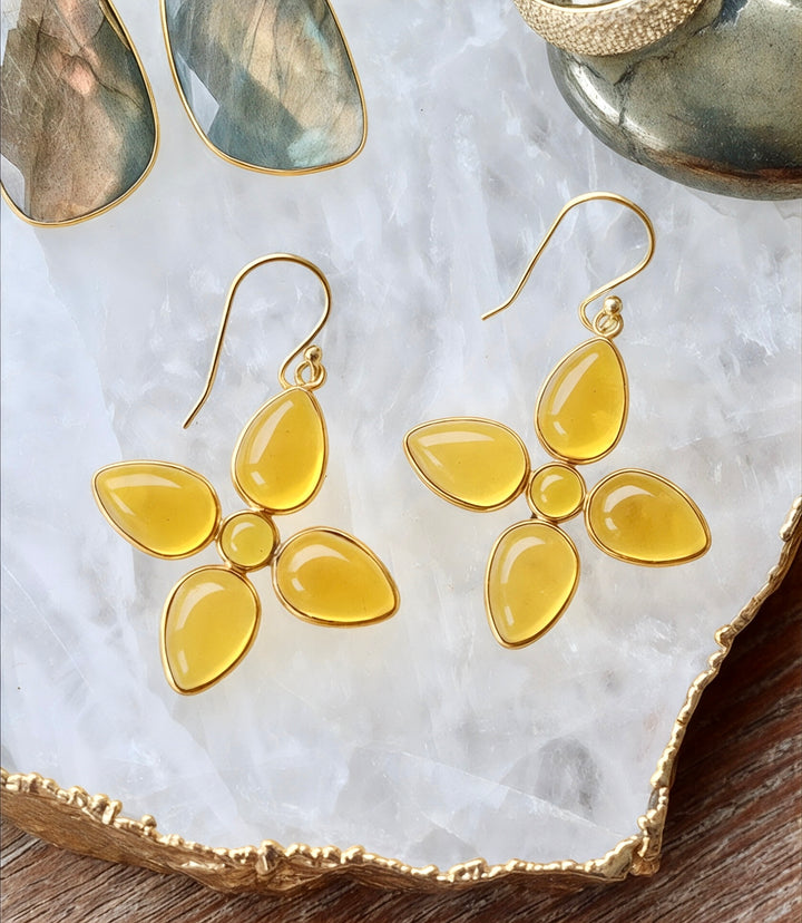 Dangling Gemstone Earrings