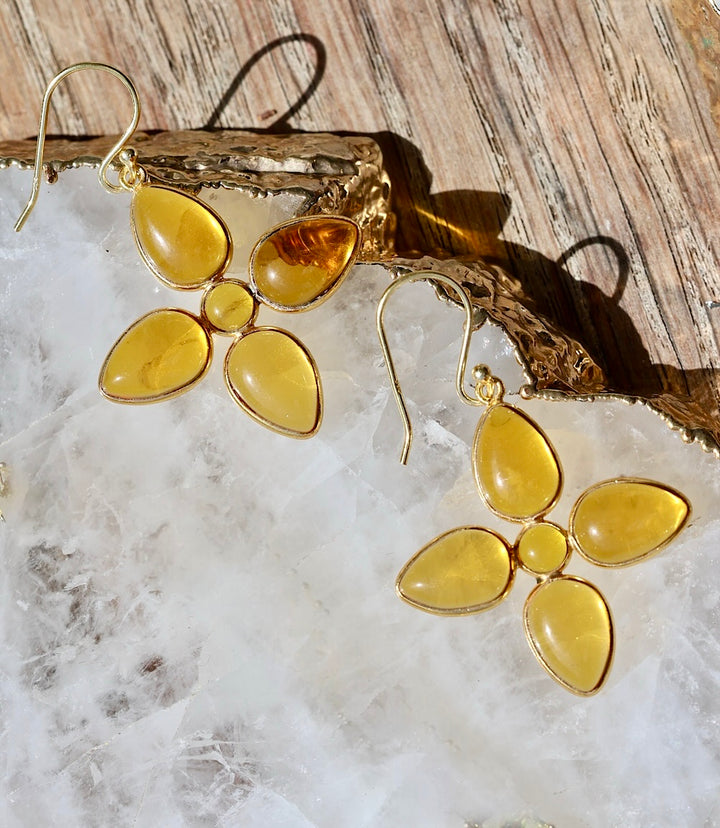 Dangling Gemstone Earrings