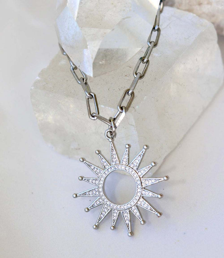 Pavé Sunburst Necklace
