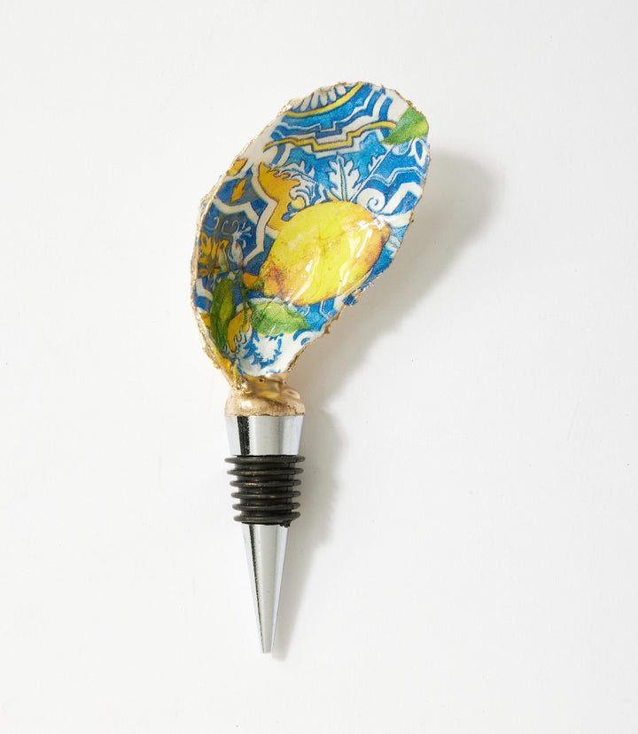 Lemon Tile Oyster Shell Wine Stopper