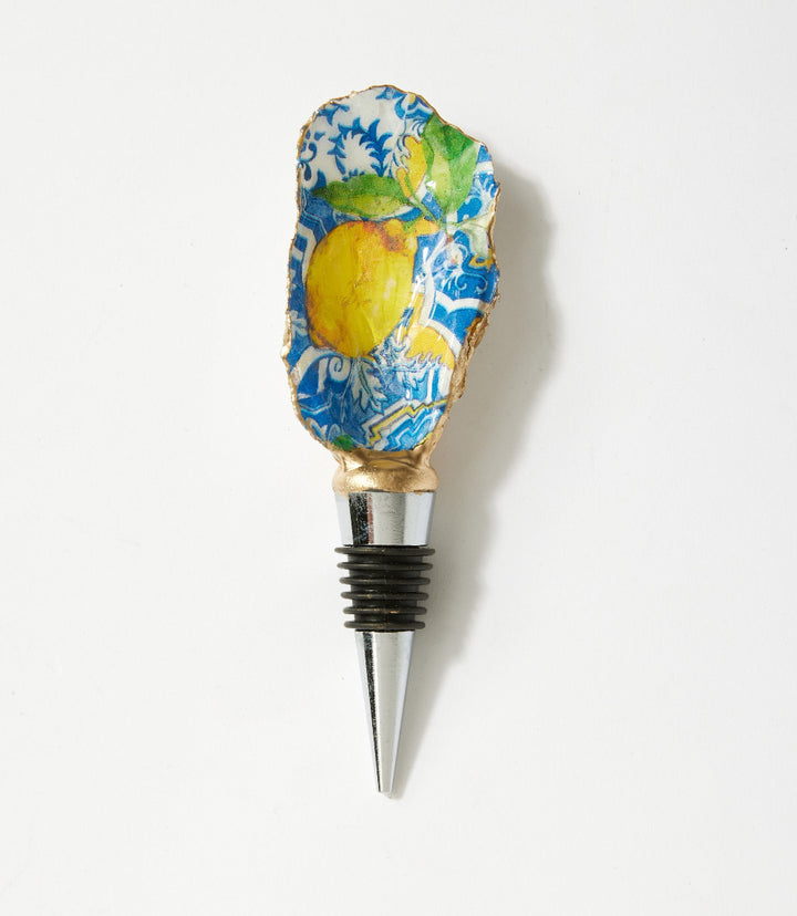 Lemon Tile Oyster Shell Wine Stopper