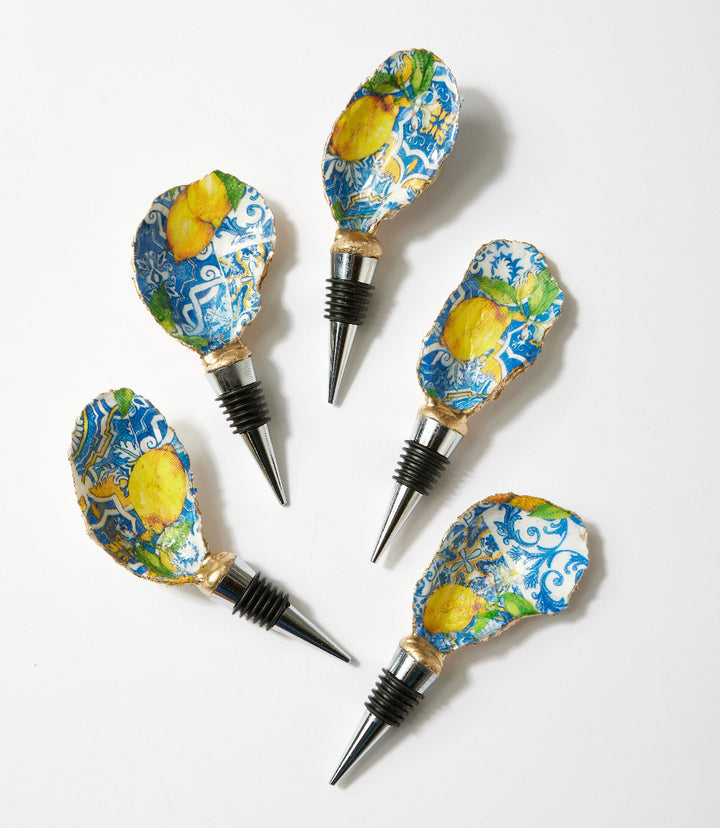 Lemon Tile Oyster Shell Wine Stopper