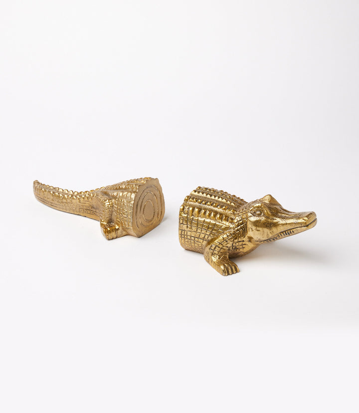 Brass Crocodile Book Stands