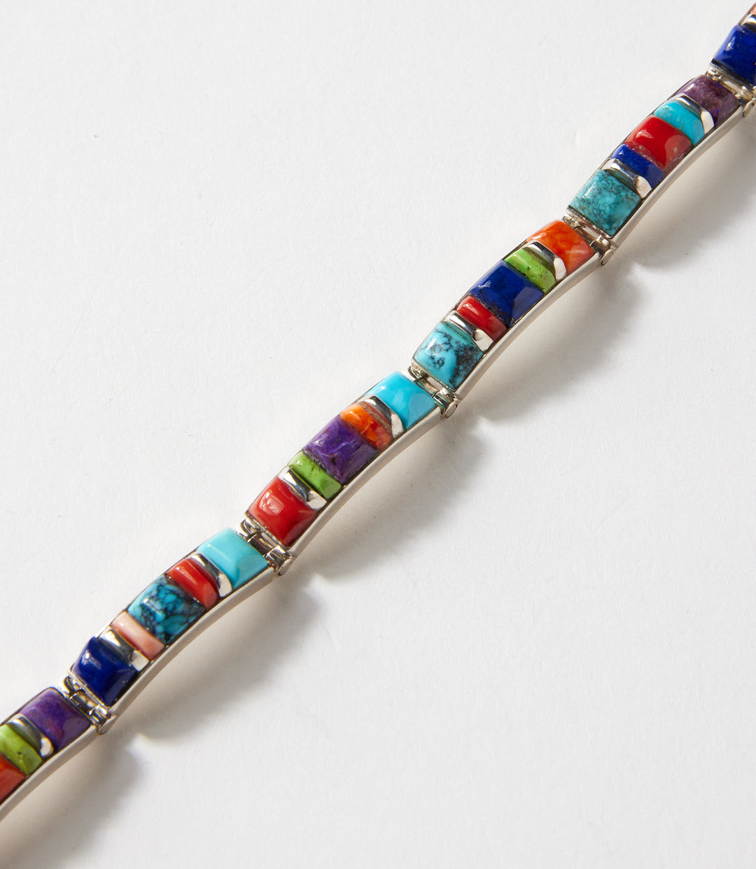 Cobblestone Turquoise And Stone Inlay Bracelet