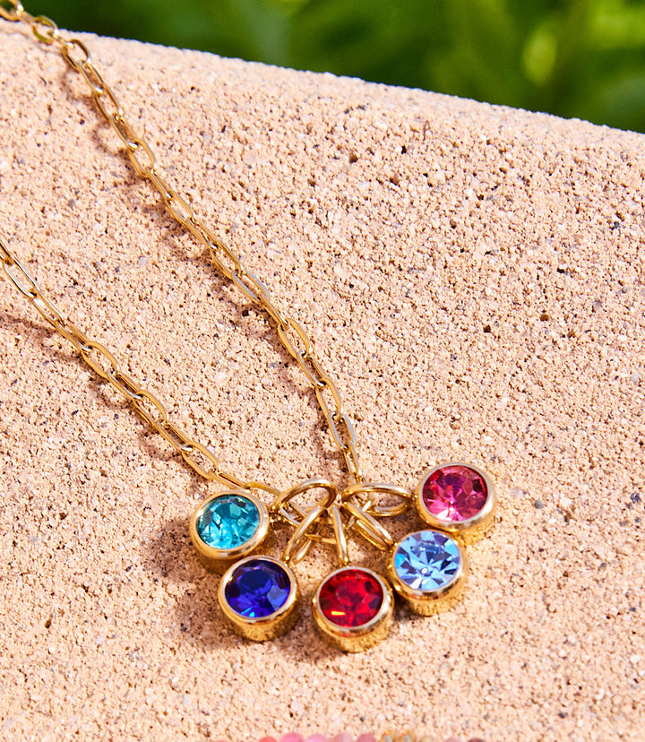 Five Gem Charm Necklace