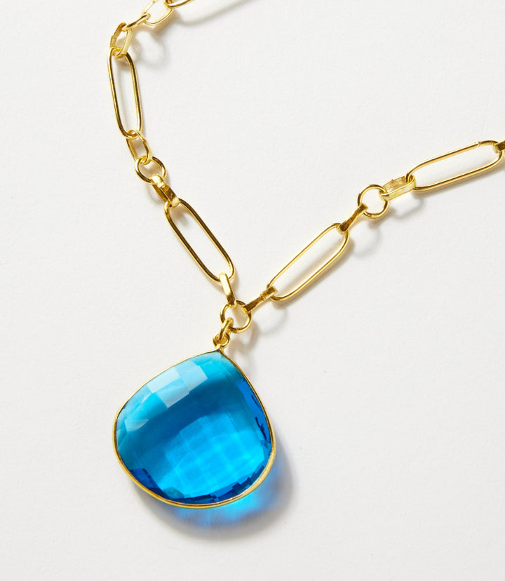Teal Quartz Pendant Necklace