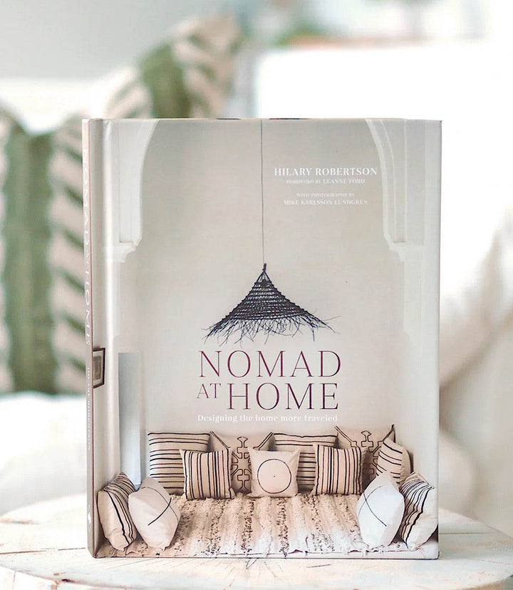 Nomad At Home book by Hilary Robertson featuring nomadic tribes and travel stories with shopping guide.