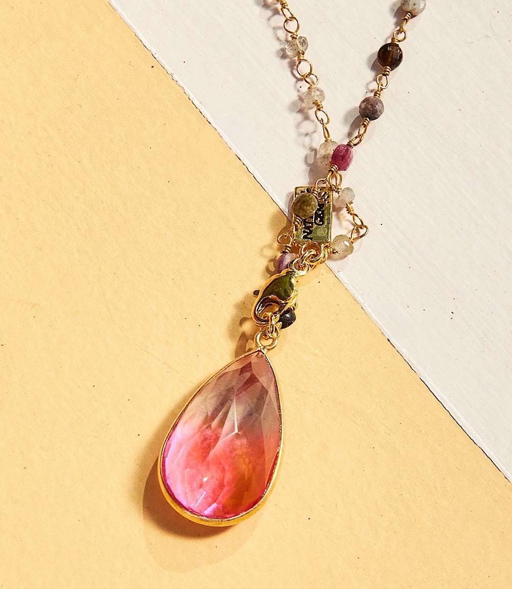 Teardrop Gemstone Necklace