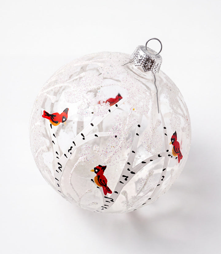 Frosted Forest Hand-Painted Glass Ornament