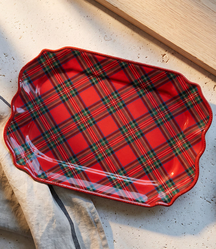 Tartan Melamine Serving Platter