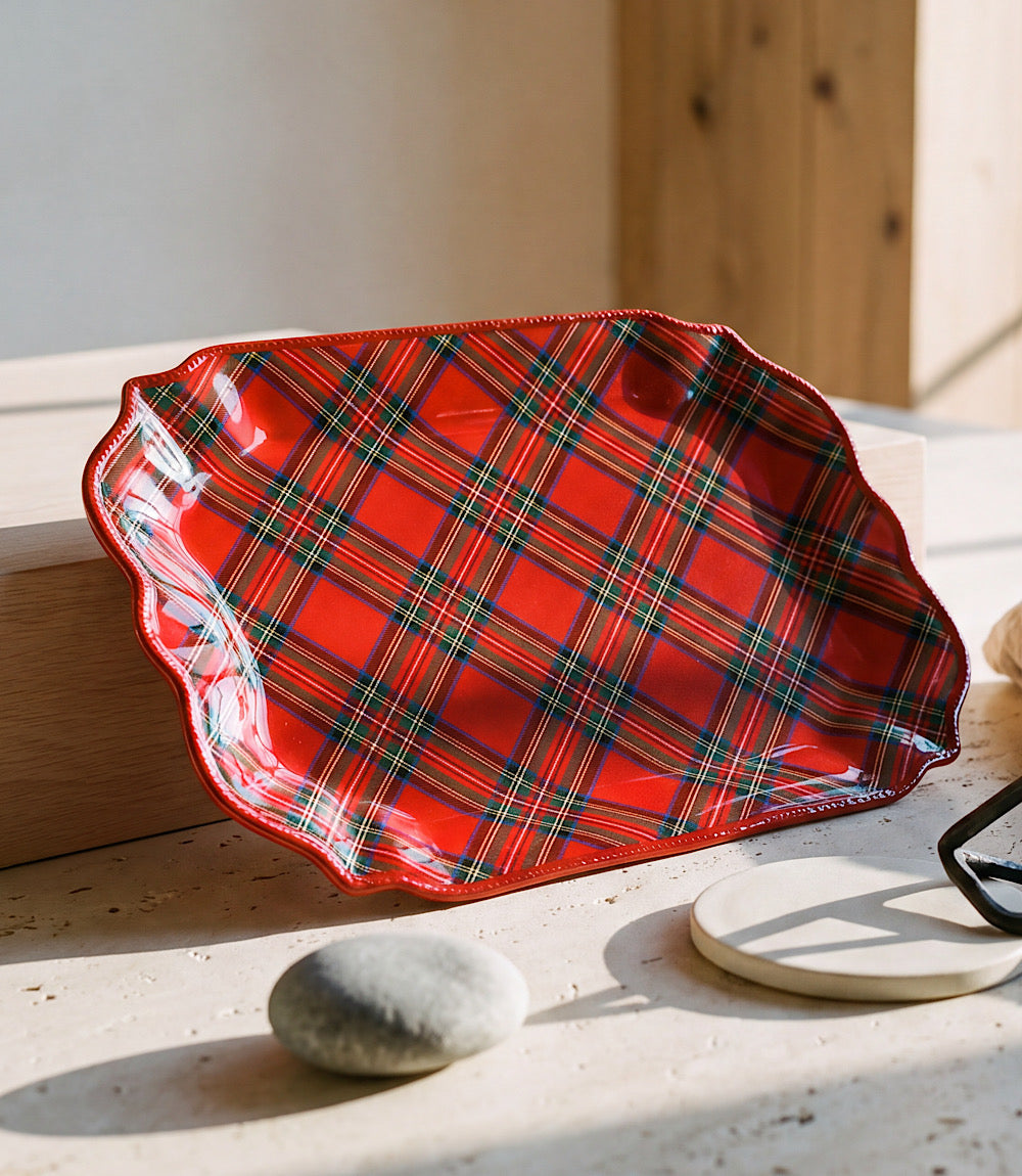 Tartan Melamine Serving Platter