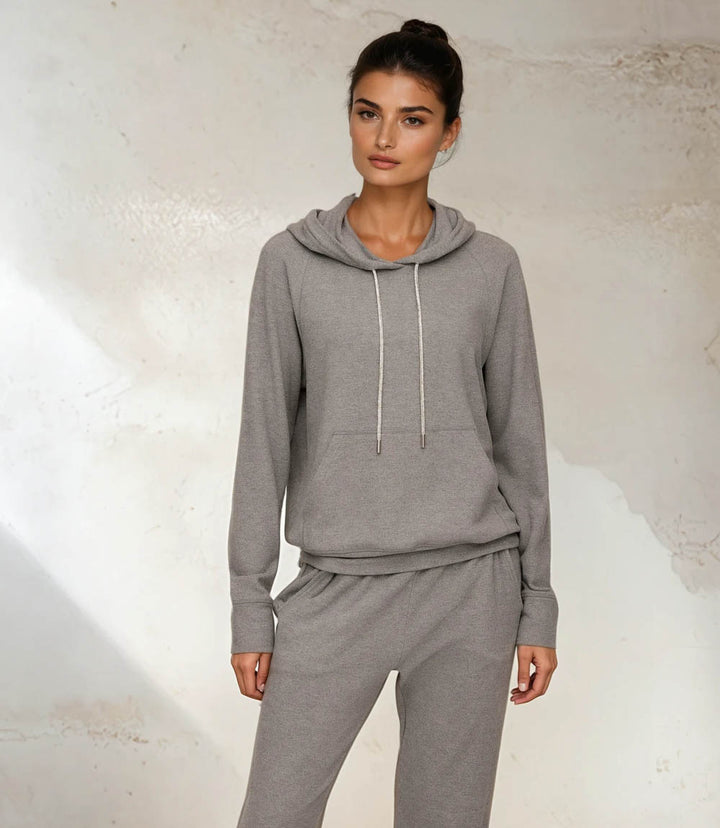 Rhinestone Drawstring Hoodie Sweatshirt