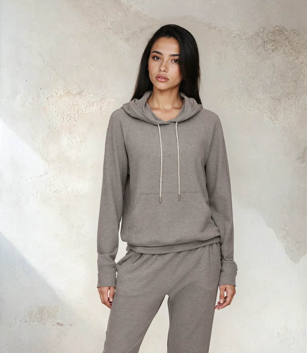 Rhinestone Drawstring Hoodie Sweatshirt