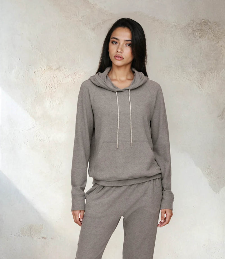 Rhinestone Drawstring Hoodie Sweatshirt