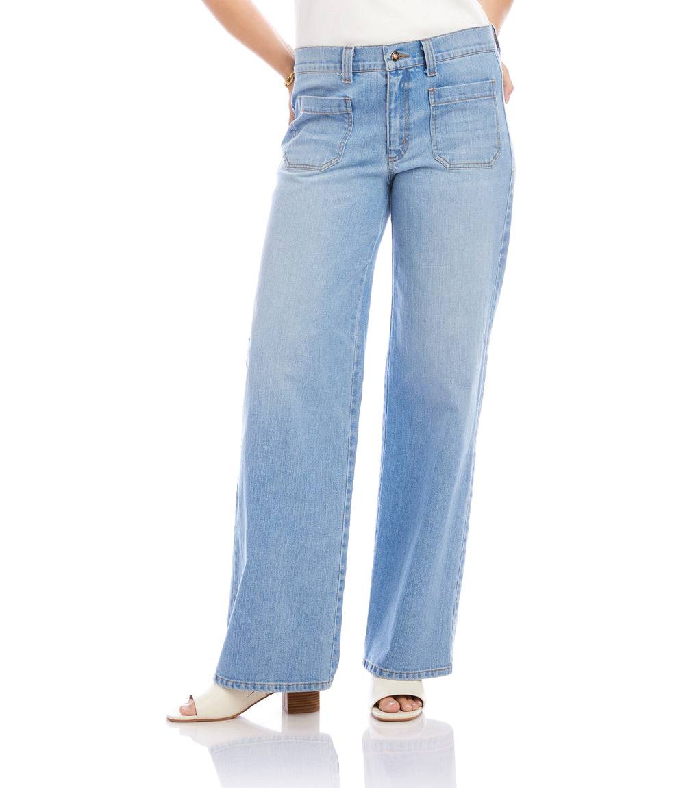 Lauren Patch Pocket Jeans - Stylish Wide-Leg Denim for Everyday