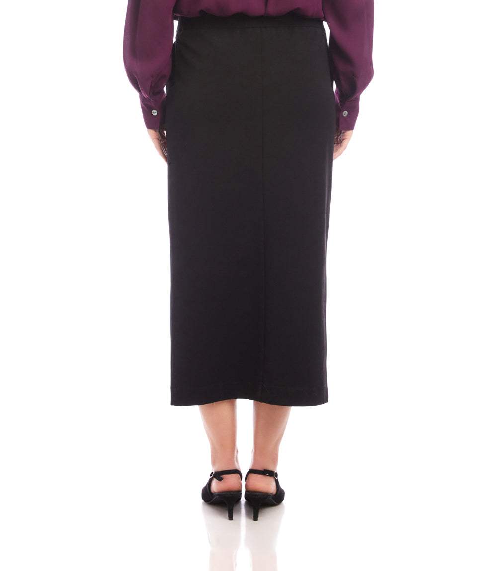 Lizbeth Front Slit Skirt - Elegant High-Waisted Straight Fit Dress