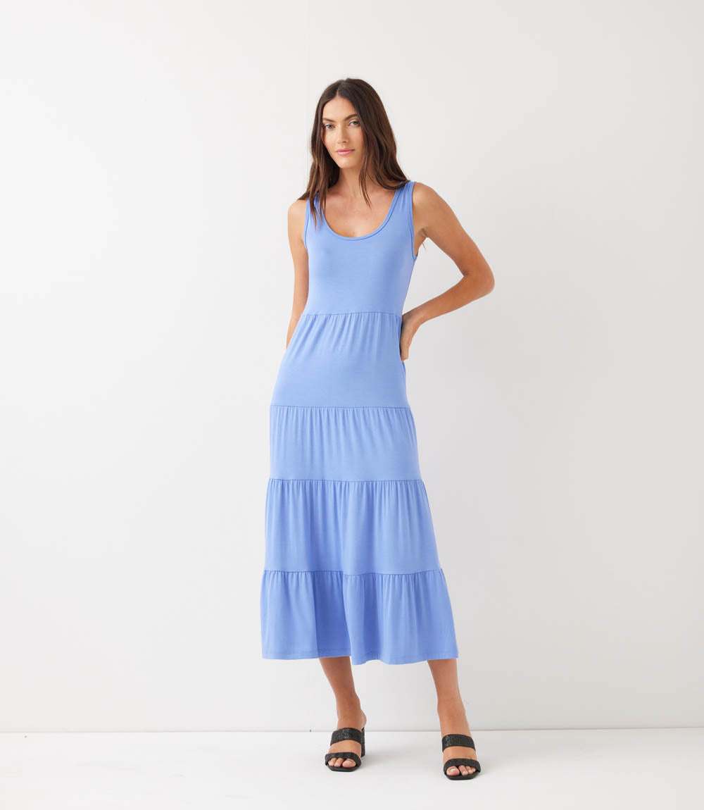 karen kane tiered midi dress Karen Kane Tiered Midi Dress