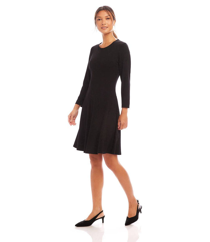 Petite Size 3/4 Sleeve Fit & Flare Dress