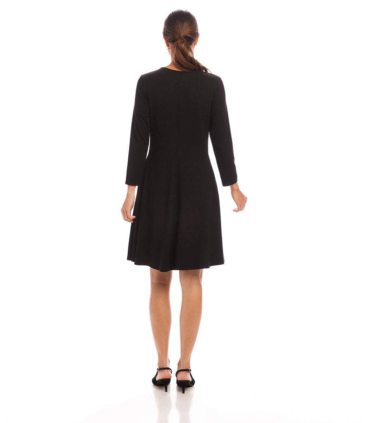 Petite Size 3/4 Sleeve Fit & Flare Dress