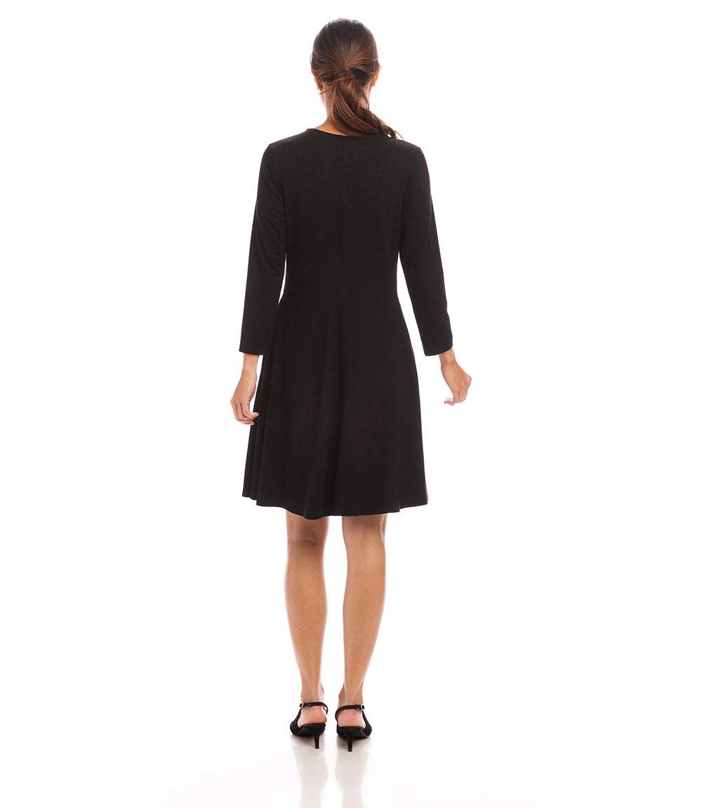 Karen Kane Three Quarter Sleeve Jersey Dress - Black - P/XS Karen Kane Three Quarter Sleeve Jersey Dress - Black - P/XS